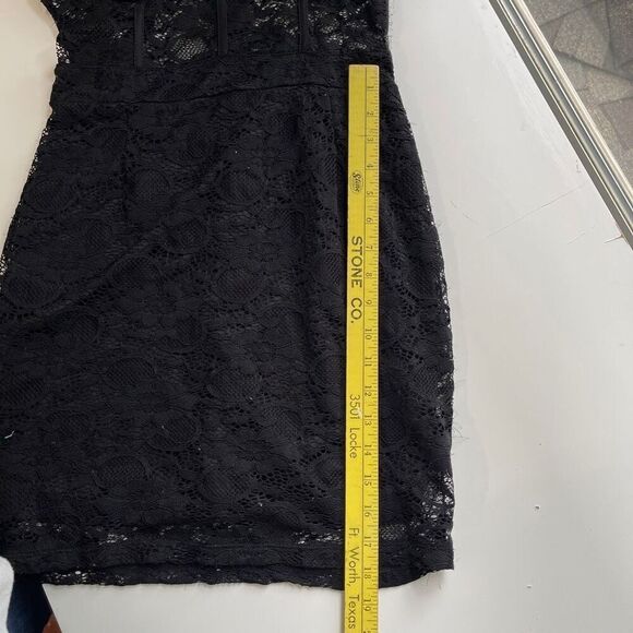 Haute Monde Women Allover Lace Sweetheart Corset Bodycon Mini Dress Black Medium - Picture 8 of 12